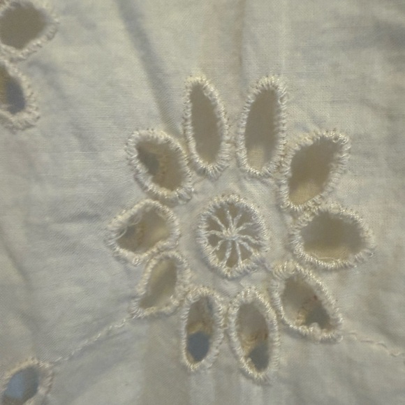 American Eagle‎ Cream Resort Eyelet button up Large NWT short sleeve boho - Picture 10 of 11
